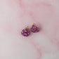 Lillie - Pink glitter circle stud Resin Earrings