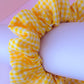 Back to School - Yellow Gingham print classic scrunchie