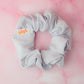 Skylar - Silver glitter dance fabric classic scrunchie
