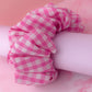Jessi - Pink gingham print XL Scrunchie