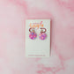 Day Drive Cirlce drops - pink glitter Resin Earrings