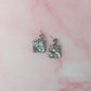 Aquarius Squares - silver glitter Resin Earrings