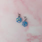 Blue flowers - Blue glitter Resin Earrings
