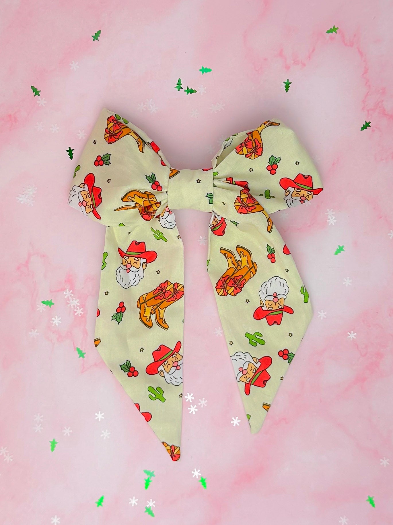 Cowboy Christmas EXCLUSIVE LONG Hair Bow