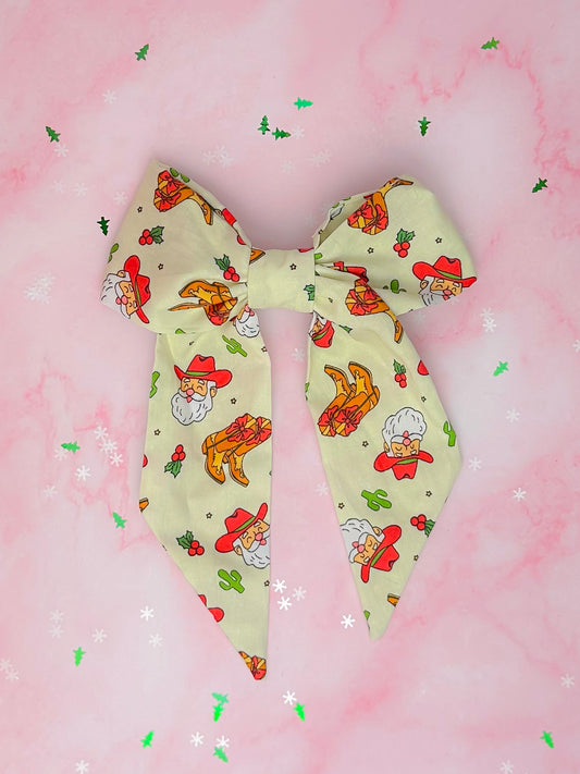 Cowboy Christmas EXCLUSIVE LONG Hair Bow