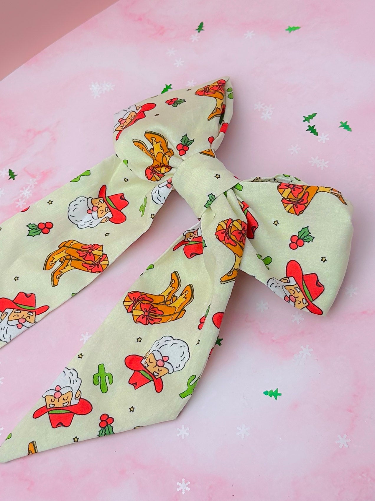Cowboy Christmas EXCLUSIVE LONG Hair Bow