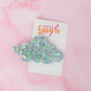 Blossom - Blue flower Glitter Cloud shaped Resin Hair Clip