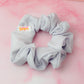 Skylar - Silver glitter dance fabric classic scrunchie