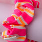 Mary - Orange and pink striped gym & swim wide scrunchie