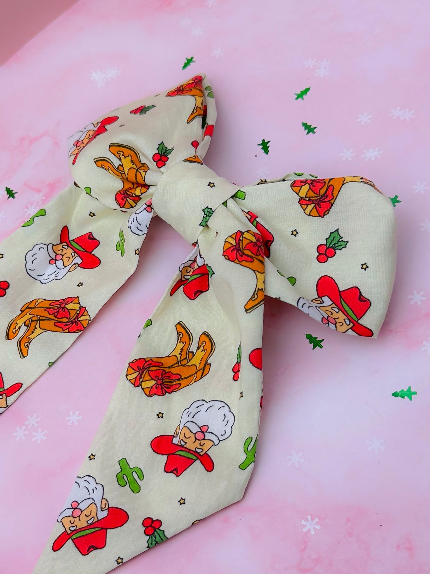 Cowboy Christmas EXCLUSIVE LONG Hair Bow
