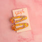 Trick or Treat  - orange and purple classic style Glitter Resin Hair Clips