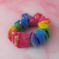 Rainbow Sparkle - Multicolour satin & mesh wide scrunchie