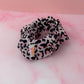 Kayleigh - Pink and black Leopard print wide scrunchie