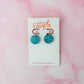 Starlight circles - blue star glitter Resin Earrings