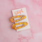 Trick or Treat  - orange and purple classic style Glitter Resin Hair Clips