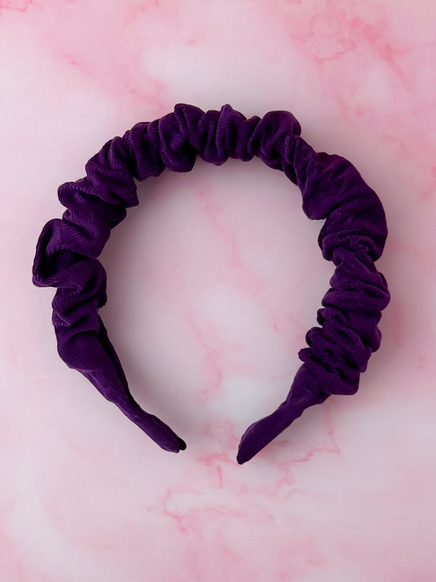 Violet - Purple needlecord Scrunchie Headband