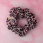 Kayleigh - Pink and black Leopard print classic scrunchie
