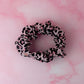 Kayleigh - Pink and black Leopard print wide scrunchie