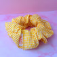Back to School - Yellow Gingham print XL Scrunchie