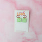 Lime Squares - Pastel lime glitter Resin Earrings