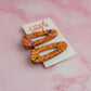 Trick or Treat  - orange and purple classic style Glitter Resin Hair Clips
