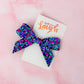 Bloom - Blue & Pink Glitter Bow shaped Resin Hair Clip