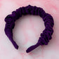 Violet - Purple needlecord Scrunchie Headband