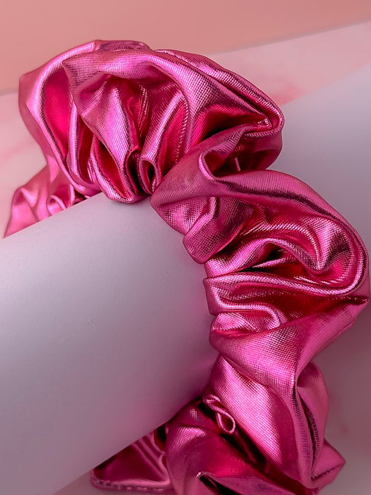 Cerise - Pink Jersey Foil classic scrunchie