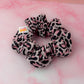 Kayleigh - Pink and black Leopard print classic scrunchie