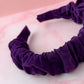 Violet - Purple needlecord Scrunchie Headband