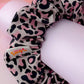 Kayleigh - Pink and black Leopard print classic scrunchie