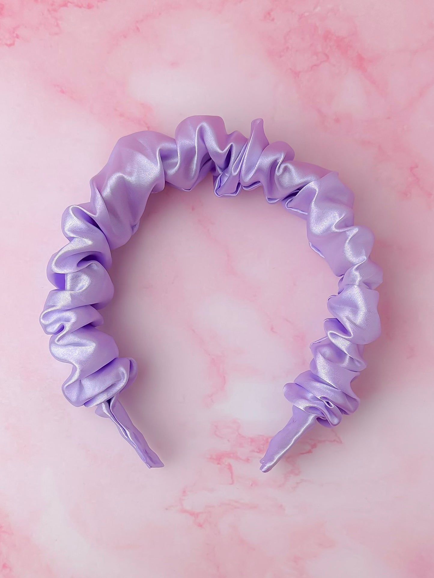 Lilac - Lilac satin Scrunchie Headband