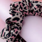 Kayleigh - Pink and black Leopard print classic scrunchie