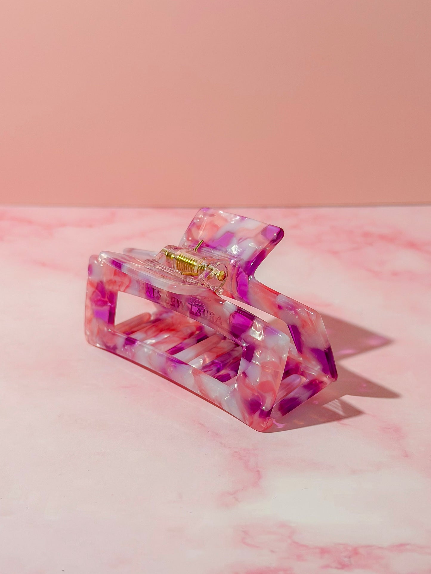 Bloom pink and purple medium Hair Claw Clip – Comfortable, Everyday Hold