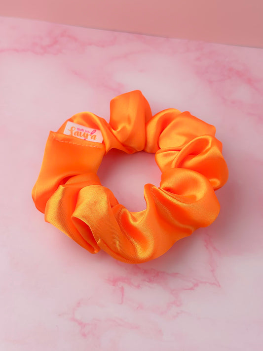 Pumpkin - Orange satin classic scrunchie