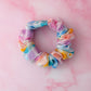 Elsie - Pastel coloured checkered heart gingham wide scrunchie