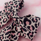 Kayleigh - Pink and black leopard print long Hair Bow