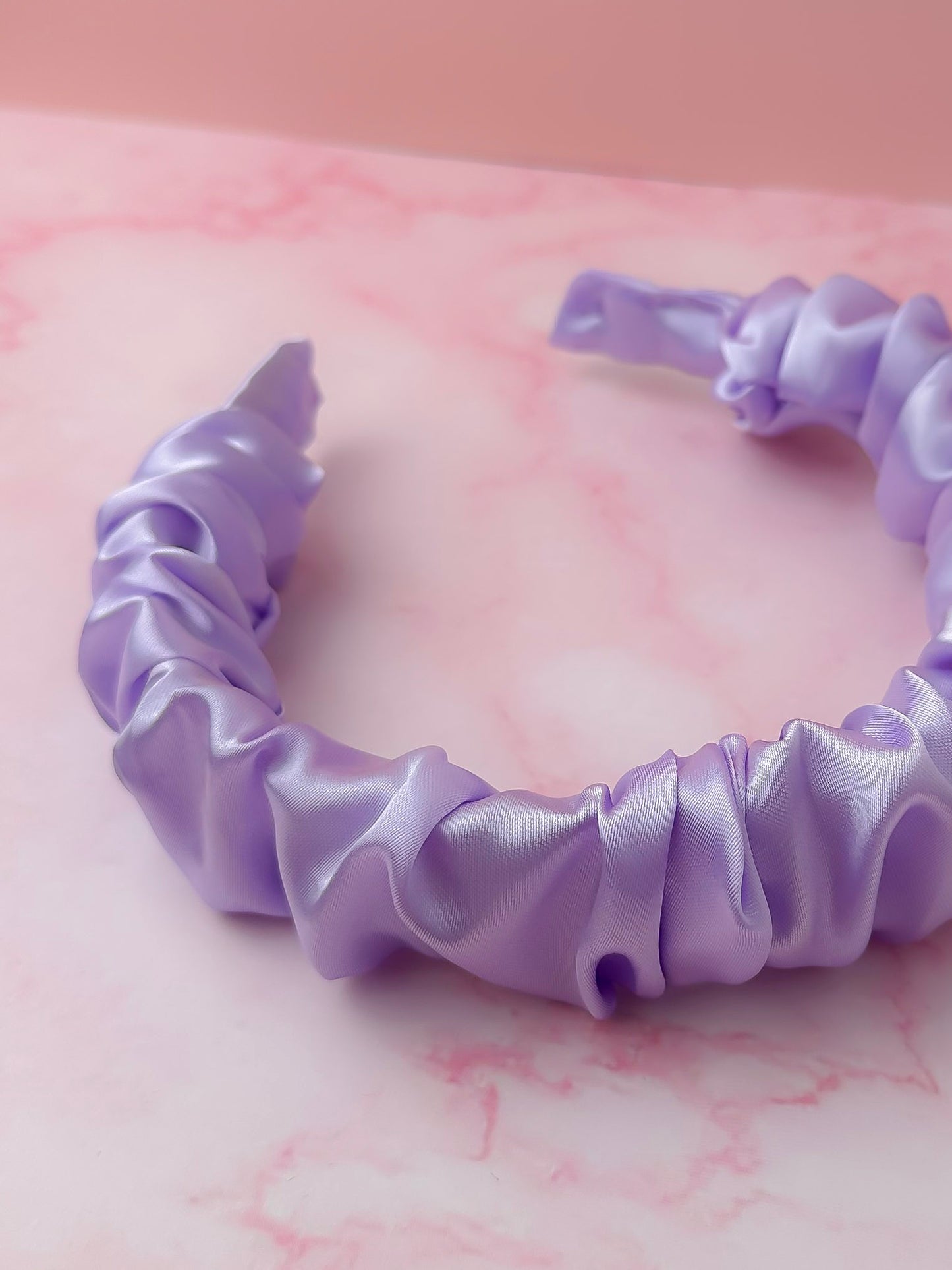 Lilac - Lilac satin Scrunchie Headband