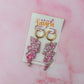 Lizzie M lighting bolts - Pink & pastel green Resin Earrings