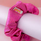 Jennie - Pink glitter dance fabric classic scrunchie