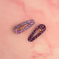Spooky Season - black and purple classic style Glitter Resin Hair Clips
