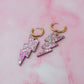Lizzie M lighting bolts - Pink & pastel green Resin Earrings