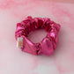 Cerise - Pink Jersey Foil wide scrunchie