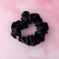 Noire - Black satin wide scrunchie
