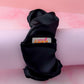 Noire - Black satin wide scrunchie