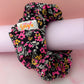Flora - Black, Pink and Orange floral print Gym & Swim XL Scrunchie