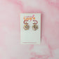 Champagne flowers - gold glitter Resin Earrings