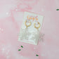 Snowflake - White glitter Huggie Hoop Resin Earrings