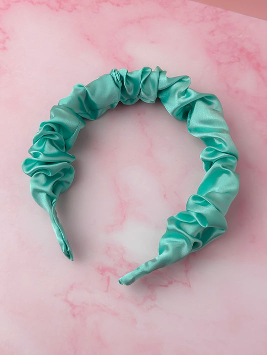 Mint - Mint Satin Scrunchie Headband