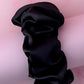 Noire - Black satin wide scrunchie